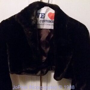 Xhilaration Brown Bear Faux Fur Short Top Crop Evening Designer Jacket